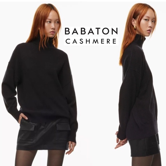 Babaton Sweaters - Babaton the group Cashmere Long Sleeve Black Sweater small